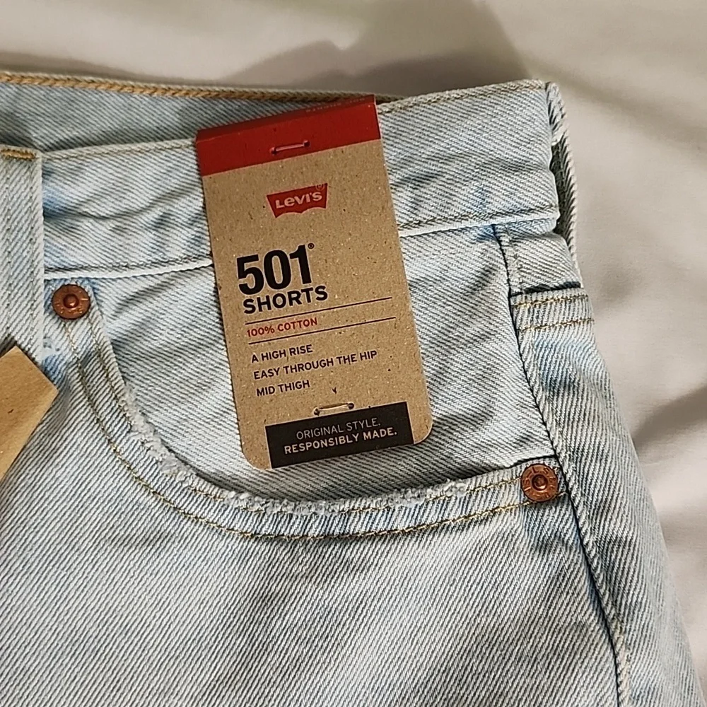 Levis 501 button fly cutoffs high rise jean shorts sz 26 27 28 29 30 31 nwt - Picture 2 of 6